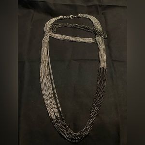 35” long black and silver necklace by Premier Designs.
